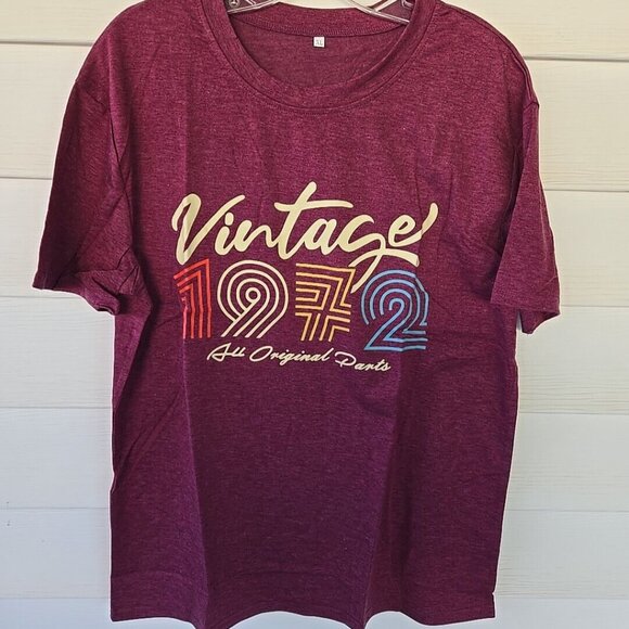 1A-Vintage 1972 Women's T Shirt  Size Large Dusty Blue Gray - Picture 2 of 16